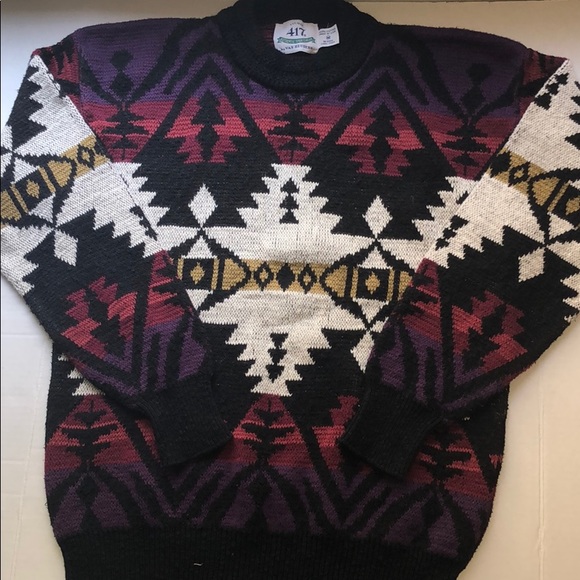 Van Heusen Sweaters - VINTAGE GEOMETRIC PRINT CREWNECK “GRANDMA” SWEATER